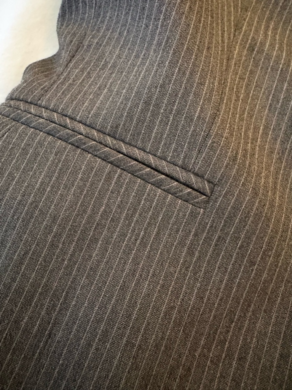Tahari Classic Women's Charcoal Pinstripe Blazer & Skirt Set - Picture 7 of 15